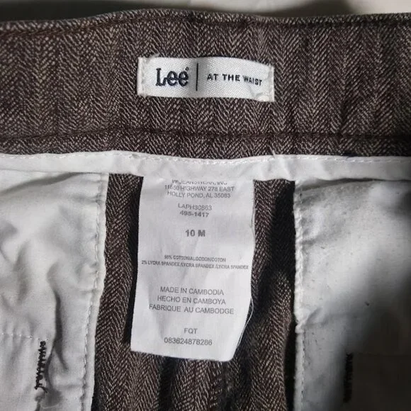 Vintage Lee size 10 brown herringbone-tweed pant/slacks/trousers - Picture 15 of 16